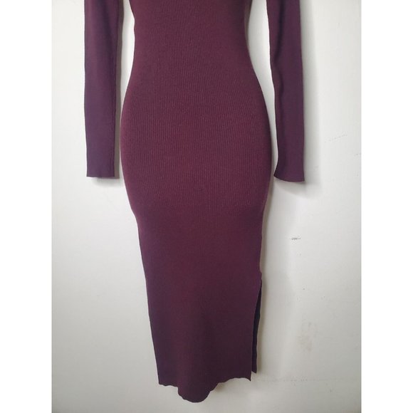 Dress Forum Los Angeles Womens Small Burgundy long Length With Side Slit Dress - Picture 10 of 11